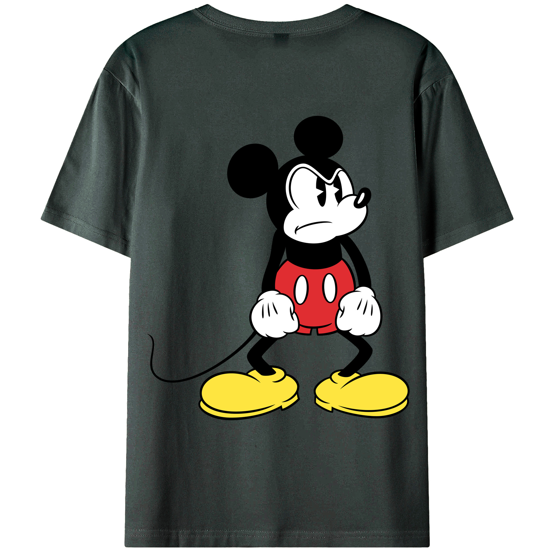 ミッキーマウス Mickey Mouse 綿100％ メンズ半袖Tシャツ（バックプリント） 通気性